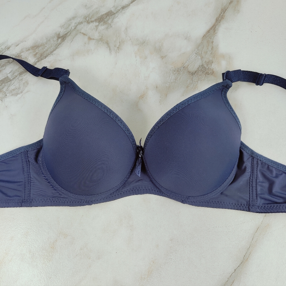 Secret Treasures Navy Blue Padded Push Up Underwire Bra, Sz 34B